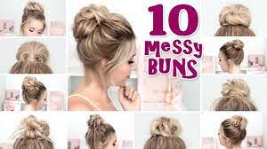 10 Messy Bun Hairstyles For Back To School Quick And Easy Hair Tutorial Youtube Hair Tutorials Easy Easy Bun Hairstyles Easy Updo Hairstyles