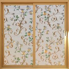 He thinks frosted glass in this door looks ok. Soqool Flower Pattern Window Film Static Cling Glass Privacy Film Decorative Film For Home Bathroom Sliding Decor Office Adhesive Free Easy Install Removable Reusable 17 7 X78 7 Peony Flower Buy Online In Antigua And Barbuda At Antigua