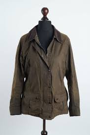 Genuine Barbour Ladies Shaped Wax Utility 2 Jacket Waxed Cotton Olive Size Uk 14