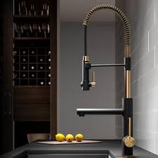 Free shipping on orders over $99! Kraus Artec Pro Single Handle Pull Down Sprayer Kitchen Faucet With Pot Filler In Brushed Gold Matte Black Kpf 1603bgmb The Home Depot In 2021 Brass Kitchen Faucet Single Handle Kitchen Faucet Kitchen Sink Faucets