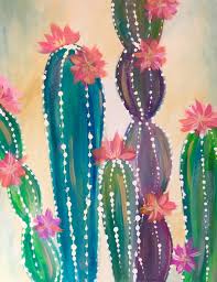 Saguaro cacti reproduce through seeds, which can be harvested from the plant's red fruit. Cool Cactus Winedown Wednesday 25 In Studio Brush Studio Grand Rapids Michigan