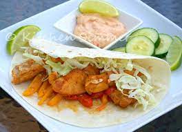 Check spelling or type a new query. Kitchen Simmer Oven Baked Baja Fish Tacos With Creamy Chipotle Sauce
