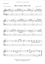 Free sheet piano music in pdf and midi, video and tutorials online. Free Printable Sheet Music Free Easy Piano Sheet Music How Great Thou Art