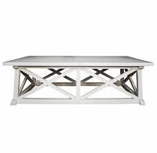Noir Sutton Coastal Beach White Wash Coffee Table Coffee Table Coffee Table White Rectangular Coffee Table