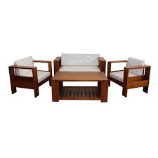 Scan design's teak & walnut wood oil is for the maintenance of untreated or oiled furniture made from hardwoods such as teak, walnut, mahogany, beech, ash, oak, and the like. Mrchr517 Mrcft202 Solid Teak Wood Sofa Set Walnut Furnituredirect Com My