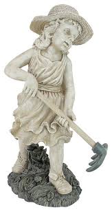 A yard may be a work of art or simply display yard art. Rebecca Gardener Girl Farmhouse Garden Statues And Yard Art By Design Toscano Houzz