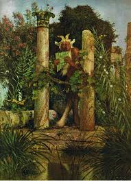 Pan The Syrinx Blowing Landscape Arnold Bocklin Fauno Ninfas Simbolismo