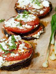 Grilled Eggplant With Tomato And Feta Recipe Recipe Grilled Eggplant Feta Recipes Healthy Eggplant