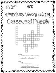 States and capitals with a fun capital crossword puzzle. Wonders Mcgraw Hill 5th Grade Vocabulary Crossword Puzzles Unit 1 By Bamagirl