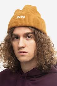 Wood Wood wool beanie Mande brown color at PRM US