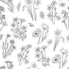 From my treehouse studio hidden within the new zealand forest, i draft clothing and toy patterns that capture the essence of childhood storybooks. Wild Flower Pattern Floral Seamless Wallpaper With Wildflowers Vinta By Microvector Thehungryjpeg Com