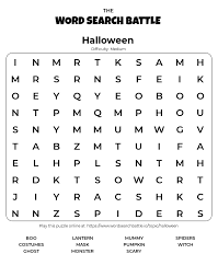 Completed a level, go to the next. Halloween Word Search Word Search Battle