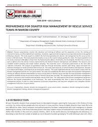 Led unit to 100% pass rate in accredited hazmat technician course. Pdf Preparedness For Disaster Risk Management By Rescue Service Teams In Nairobi County