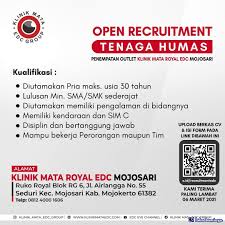Pt royal express indonesia disingkat rex adalah perusahaan yang bergerak dibidang jasa pengiriman dokumen dan paket melalui transportasi udara, laut, dan darat dengan tujuan domestik dan juga internasional. Lowongan Kerja Klinik Mata Edc Group Mojokerto Maret 2021