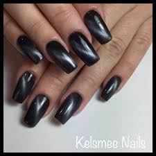 Black And Red Cat Eye Nails Black Cateye Cat Eye Nails Pearl Nails Hair And Nails
