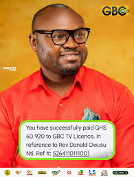 Rev. Donald Owusu-Nti, Executive Director =Alliance of Hope Africa lives in  London but managed to pay his TV licence fee, now that is real patriotism  and leadership. God bless you Reverend. Dial *