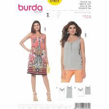Lot de divers patrons de couture, jupe, veste, blouse. Patron Robe Top Femme Burda 6969 Patron Burda