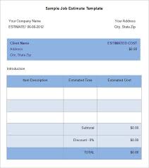 5 Job Estimate Templates Free Word Excel Pdf Documents Free Premium Templates