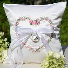 Garden Floral Heart Wedding Ring Pillow Pink Ring Pillow Wedding Wedding Cushion Wedding Ring Cushion