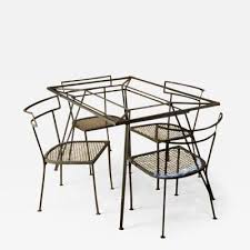 Vintage salterini wrought iron dining set with eight chairs and demilunes. John Salterini Furniture Tables Chairs Incollect