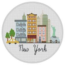 Here are some projects that will be easy for a beginner to complete. Modern Cross Stitch Pattern New York Modern City Pattern Travel Cross Stitch Modern Cross Stitch Patterns Cross Stitch Cross Stitch Patterns