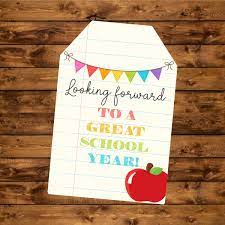 Back to School Printable Gift Tag, Looking Forward to a Great School Year ,  Printable, PTO PTA, Instant Download, School Gift Tag - Etsy