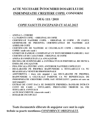 Reglementarea modalităților de implementare a prevederilor art. Acte Indemnizatie Copil Pdf