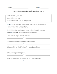 Most interviews are conducted in second person point of view. Englishlinx Com Point Of View Worksheets
