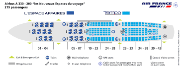 Air France Airlines Airbus A330 200 Aircraft Seating Chart