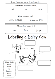 In this cow problem worksheet, students add fractional numbers. Label Cow And Cow Facts Worksheet Cow Facts Word Bank What Do Cows Eat