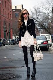 Top 10 White Lace Dress Combinations Top Inspired Fashion White Dress Black Tights Lace White Dress