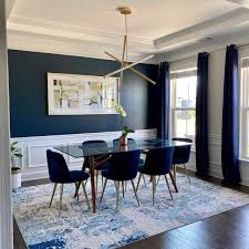 Blue Upholstered Chair With Gold Legs Just Like You Showed Me But In Performance Fabric Dining Room Blue Dining Room Inspiration Blue Dining Chair