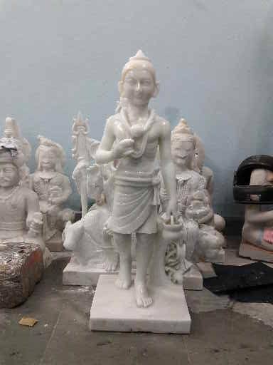 Hand-carved Marble Neelkanth Varni Statue product image