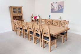 Large 340cm Oak Dining Table Double Extending 12 14 Seater Free Delivery Top Furniture