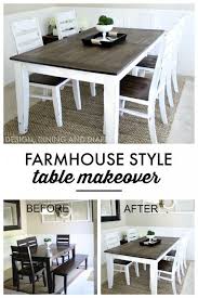 Jan 23, 2020 · staining the tabletop not being able to open the windows for ventilation because of the frigid temperatures, i used a safe odorless stain. Farmhouse Table Makeover Taryn Whiteaker Farmhouse Style Table Kitchen Table Makeover Kitchen Table Redo