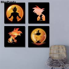 Encuentra goku nino dragon ball z en mercadolibre.com.mx! Dragon Ball Z Goku Silhouette Comic Cartoon Modern Poster Oil Canvas Wall Art Picture Paintings For Living Room Poster Hom Decor Painting Calligraphy Aliexpress