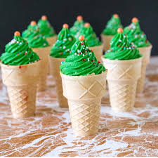 Looking for easy christmas dessert recipes? Ice Cream Cone Christmas Tree Cupcakes Veena Azmanov