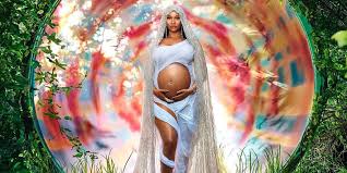 The rapper, 37, shared a series of extravagant photos on her instagram account which showed her cradling her bump while one of the photos was captioned #preggers, while on another she wrote: Nicki Minaj Welcomes Her First Child