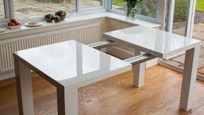 Fern White Gloss Extending Dining Table In 2020 Expandable Dining Table Extendable Kitchen Table Extendable Dining Table