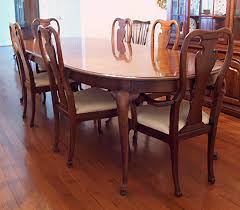 Thomasville Queen Anne Dining Table And Six Chairs Dining Table Dining Room Chairs Oval Table Dining