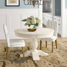 This Round Extendable Dining Table Brings All The Farmhouse Vibes To Your Dining Room Or Eat In Extendable Dining Table Dining Table Rustic Round Dining Table