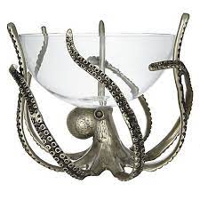 Culinary Concepts Octopus Stand And Glass Bowl Glass Bowl Octopus Octopus Bathroom