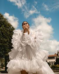 1 501 Likes 18 Comments La Tecia Thomas Lateciat On Instagram She Danced Wild Across The Blue Sky Dispersing Clou Gowns Full Figure Fashion Photoshoot