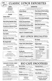 1 comment or complaint → add yours ←. Berkshiremenus Com Rio Cafe