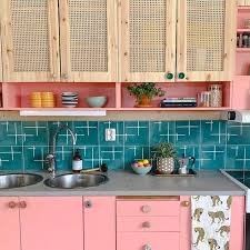 Bo Fentum On Instagram Pink Green Cane Earthlyurbaninteriors Kitchen Is An Absolute Dream I Can T Stop L Beautiful Kitchens Pink Kitchen Kitchen Colors