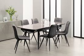 Our extensive range of dining tables & chairs has something suit every home. Nuna Marble Effect Dining Table With Extending Top Modish Furnishing