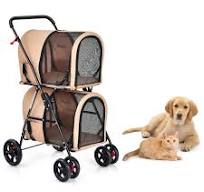 Amazon.com: PETSITE Double Dog Stroller, Foldable Pet ...