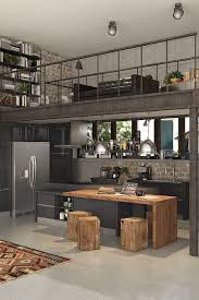 Industriele Keuken Combinatie Donker En Hout Cuisine Noire Et Bois Cuisine Noire Et Bois Design Industriel Cuisine Cuisines Design