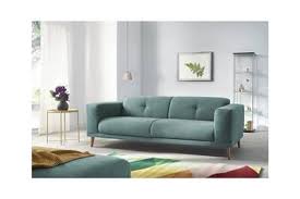 La raison obligatoire pour cela est. Canape Fixe Bobochic Canape 3 Places Luna Avec Pouf Enjoy Bleu Canard Darty