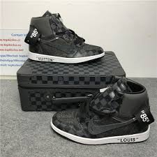 Louis Vuitton X Off White X Air Jordan 1 Off White X Lv X Air Jordan 1 Grey Black From Topkickss Net Jordan 1 Gray Air Jordans Jordan Shoes